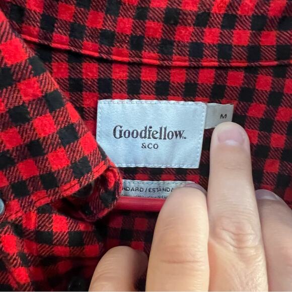 Goodfellow & Co Standard Flannel Button Down Shirt Men's Size Medium Shacket - Picture 3 of 5